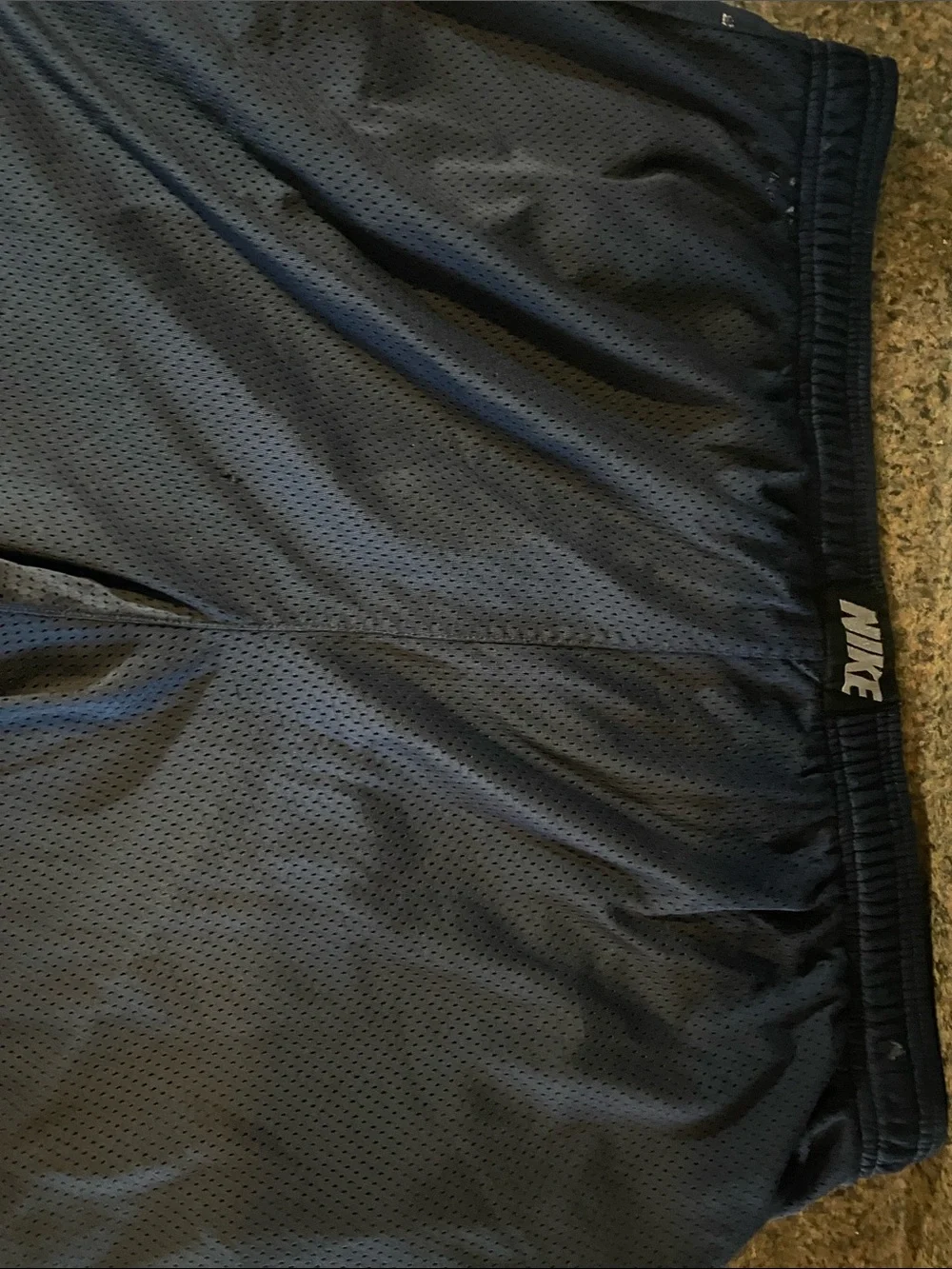 Nike Black Navy Mesh Sports Shorts with Logo Waistband